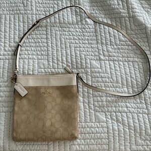Coach Light Khaki & White Crossbody Bag